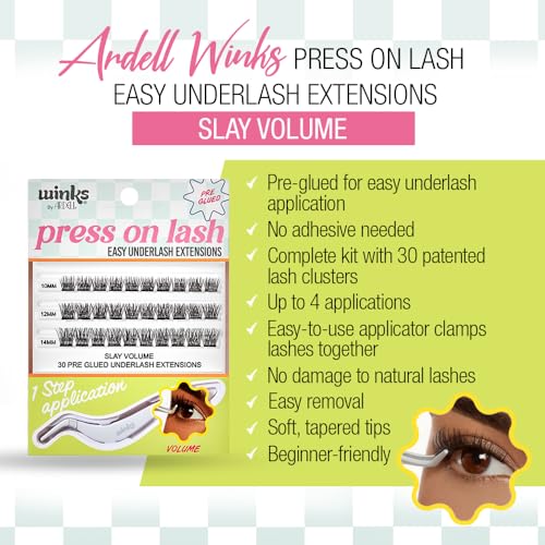 Volume Press On Eyelash Extensions - DIY Clusters, 30 Individual Natural Lashes - Pack of 1