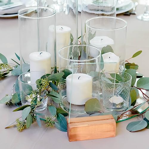 M+L Clear Glass Cylinder Vases Set of 18 - Wedding, Centerpiece, Flower & Candle Holders