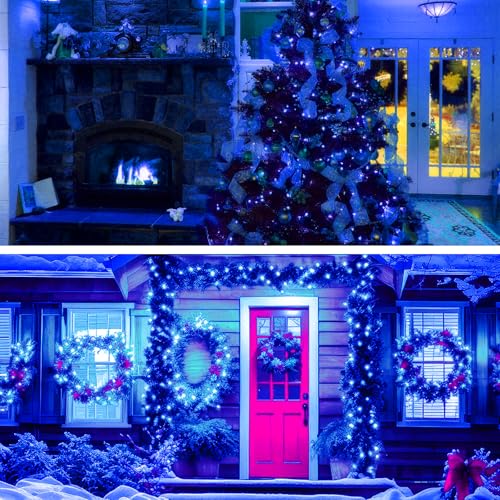 Battery Operated Fairy String Lights 16ft 50 LEDs for Bedroom & Holiday Decor - Blue, 4 Pcs