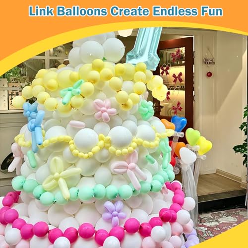 60 Pcs Light Purple Link Balloons 6 Inch Latex Party Decoration Set