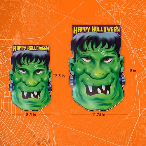 Halloween Decor Kit with Frankenstein Heads and Jack-O'-Lanterns - Spooky Hanging Decorations