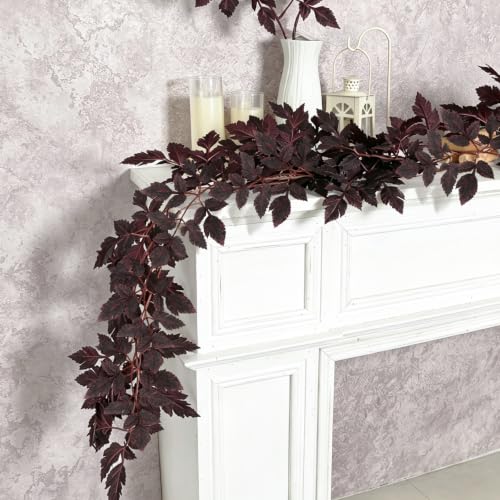 Artificial Fall Leaves Garland - 6ft Autumn Decor with Brown Variation