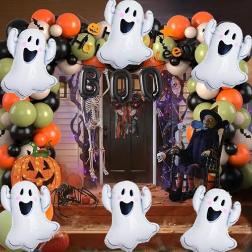 Halloween Ghost and Boo Balloons Set - 9pcs Spooky Party Decorations