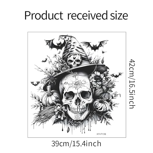 Halloween Wall Stickers Decals Set - Skeleton Pumpkin Bat Haunted House Decor