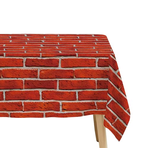 Red Brick Tablecloth Decorations 3-Pack - Party Table Cover & Backdrop