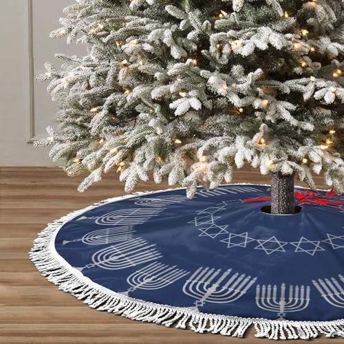 Christmas Tree Skirt 48 Inch Snowman Rudolf Presents Snowflake Festive Decor