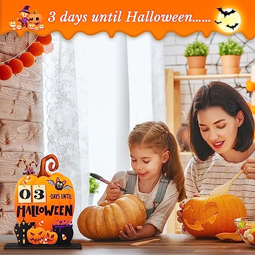 Halloween Wooden Advent Calendar Pumpkin Countdown Decor for Kids & Home