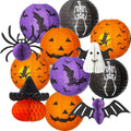 Halloween Paper Lanterns Decorations Set - Ghost, Pumpkin, Bat, Spider, Skeleton, Witch