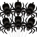 Halloween Balloons Set - 6 Foil Spider Balloons for Halloween Party Decorations - Variation D