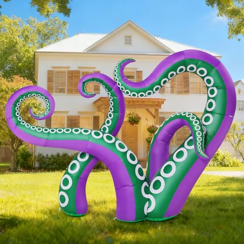 7.2 FT Inflatable Octopus Holiday Yard Decoration with LEDs for Outdoor Garden & Party