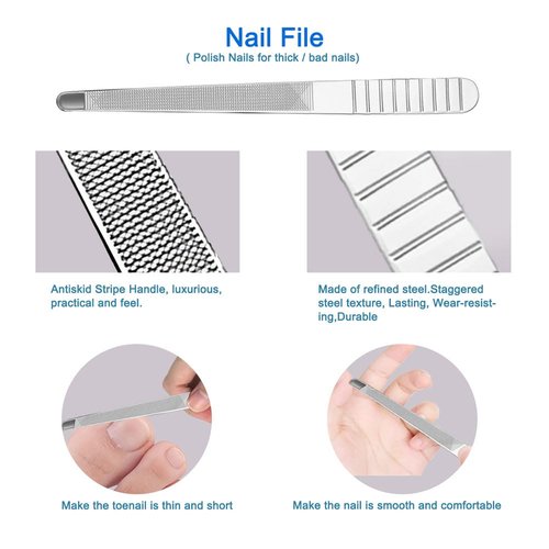 HIFAU Professional Cuticle Nippers Set, Stainless Steel Manicure Kit - Cuticle Nipper, Cuticle Pusher & Cutter, Triangle Nail Polish Remove Tool & Cuticle Trimmer, Nail File, Nail Lifter, Home & Salon