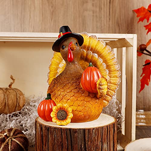 Thanksgiving Turkey Tabletop Decor - Autumn Fall Harvest Centerpiece