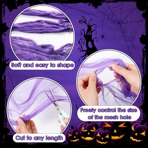 Halloween Purple Cheesecloth Fabric Roll - 84.65 x 590.55 Inch for DIY Decorations