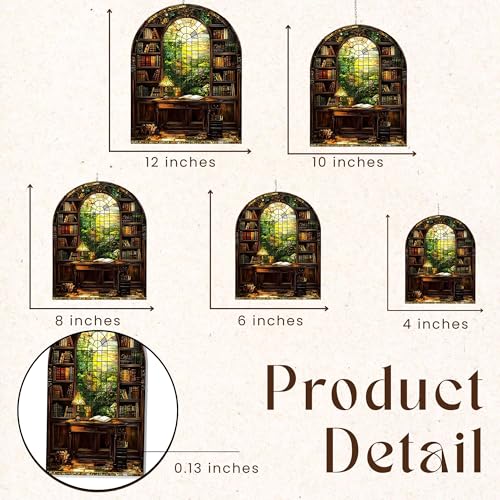 Acrylic Suncatcher Window Hanging - Fall Decor for Book Lovers, 4 Inches, Indoor Outdoor
