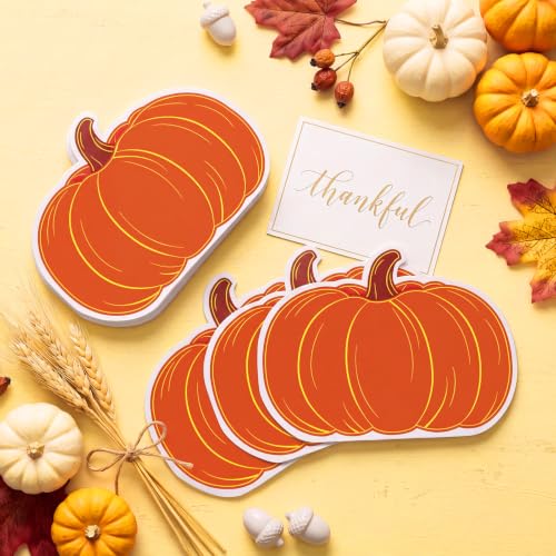 Pumpkin Fall Paper Napkins - Thanksgiving Autumn Party Supplies, 100 Pack