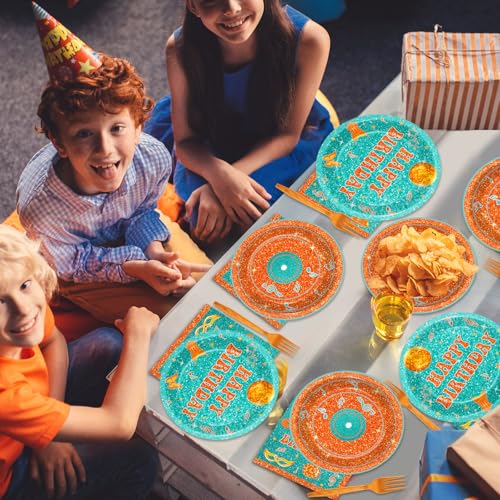 ZOIIWA Popular Singer Party Paper Plates and Napkins Set - Music Theme Tableware for 24 Guests
