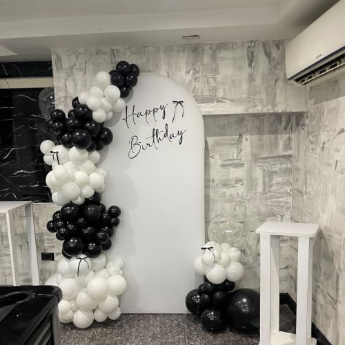 Black and White Balloon Arch Kit for Birthday Halloween Decorations - Variation of Blackwhitebow