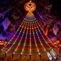 Gerrii 14FT Halloween Pumpkin Waterfall String Lights - USB Outdoor Decor