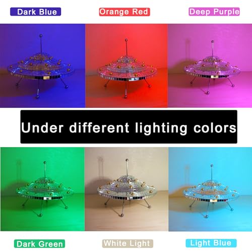 Disco Ball UFO Spaceship Decor - Reflective Mirror Art Craft, 9x6.3 inch