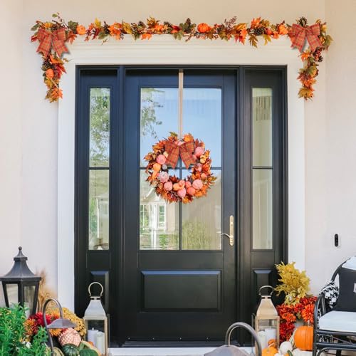 Orange Fall Bows for Halloween & Thanksgiving Tree Decorations 6 Inch - 12 Pcs