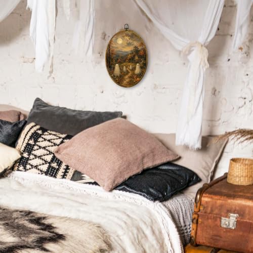 Halloween Ghost Canvas Wall Art - Rustic Fall Home Decor - Color 14