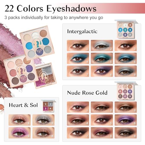 Color Nymph Retro Red Makeup Kit for Girls with Train Case - All-in-One Set