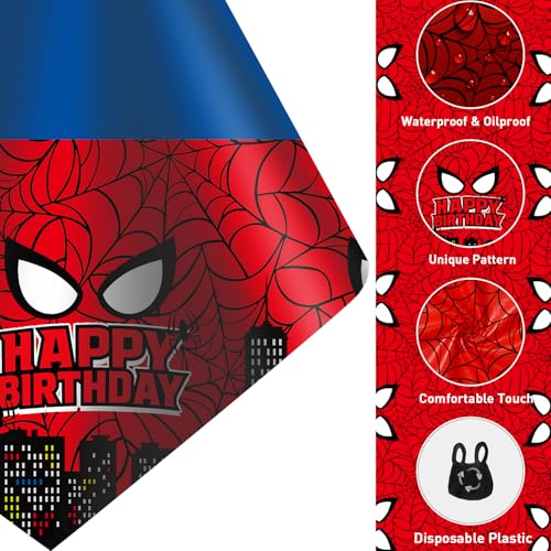Spider Birthday Tablecloths 16 Pack - 54x108 Inches Superhero Party Supplies - Variation of THIS Listing