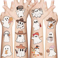 White Halloween Ghost Temporary Tattoos for Kids 60pcs Waterproof Stickers