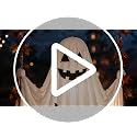 White 5 FT Hanging Ghost Swing Halloween Decoration with Lights & DIY Face Stickers