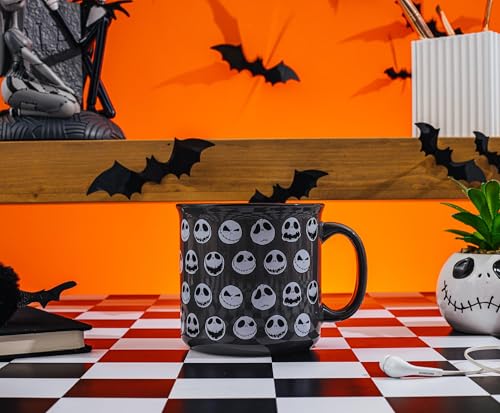 Nightmare Before Christmas Jack Skellington Ceramic Camper Mug 20oz - Halloween Themed Coffee Cup