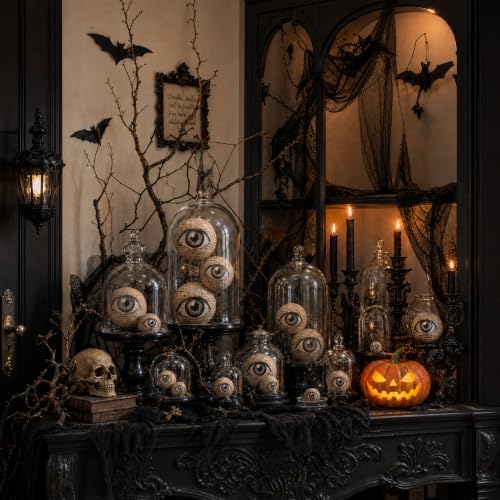 16 Pcs Halloween Eyeball Orbs Set - Realistic Scary Eye Decorations in 4 Sizes