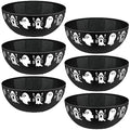 Black Ghost Halloween Candy Bowl Set - Trick or Treat Serving Bowls, 6 Pieces