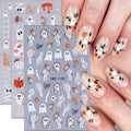 Halloween Nail Stickers 3 Sheets 5D Ghost Pumpkin Spider Web Mummy Skeleton Decals Variation of THIS listing
