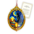 Halloween Christmas Cat Ornament - Gothic Witch Decor & Suncatcher Effect Window Decoration