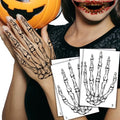 Skeleton Hands Temporary Tattoos - Left & Right Bone Designs for Halloween - Variation of SkullHand4-B
