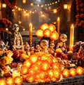 4 Pack LED Marigold String Lights for Diwali Halloween Indoor Outdoor Decoration