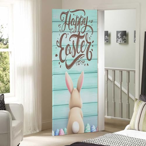 Easter Bunny Door Cover - Cute Bunny Holiday Door Decoration 32x79in - Bunny2 Variation