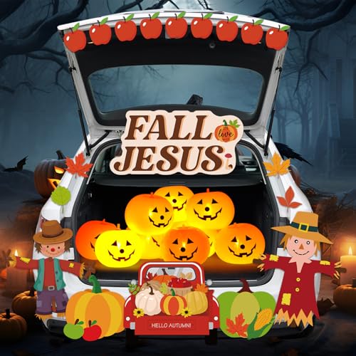 Halloween Trunk or Treat Car Decorations Kit - Fall of Jesus Pumpkin Variation