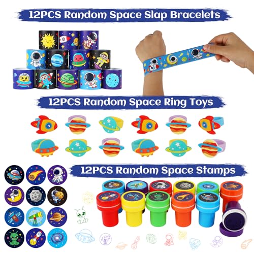 Space Party Favors Set with Masks, Stickers, Toys & Decorations - 254 Pieces