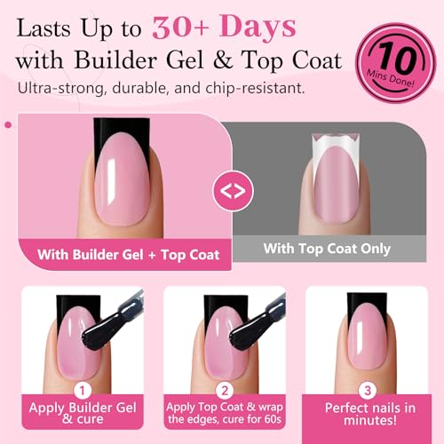 Black French Tip Press-On Nails Set - Short Square 150 Pcs with Deep Pink & Black Variation