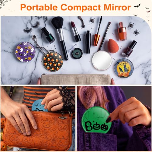 Spooky Halloween Compact Mirror Set - 20 Pack, 2.75 Inch Makeup Mirrors