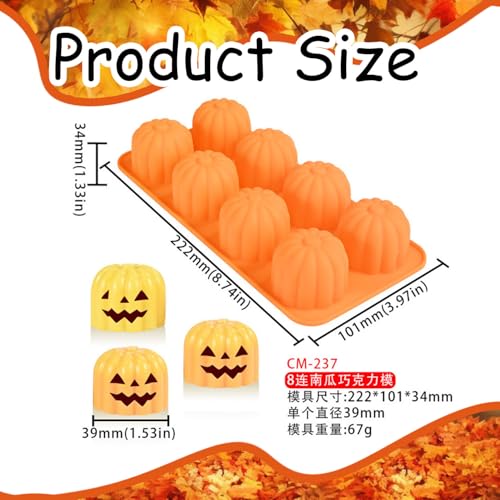 Halloween Pumpkin Silicone Chocolate Mold with Ghost Design - Style 3