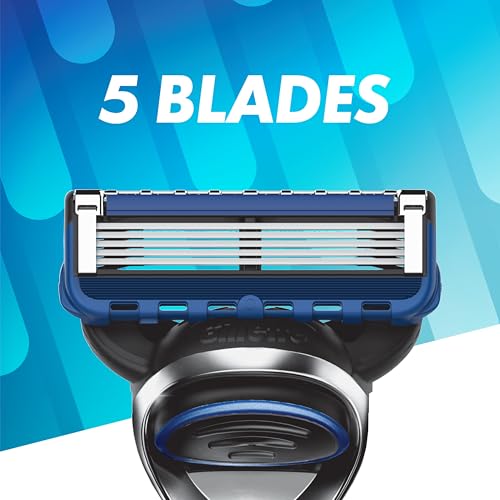 Men's 5-Blade Razor Blade Refills - Pack of 12 for Close, Comfortable Shaving