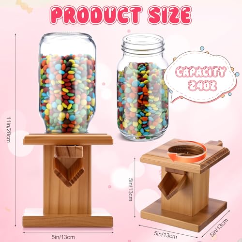 Wooden Candy Dispenser Machine - 2 Pack Light Brown Snack Storage Countertop