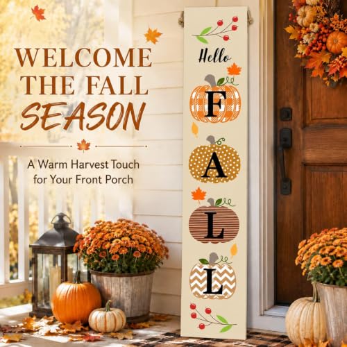 Autumn Reversible Fall Halloween Porch Sign - Outdoor Decor, Flangairy