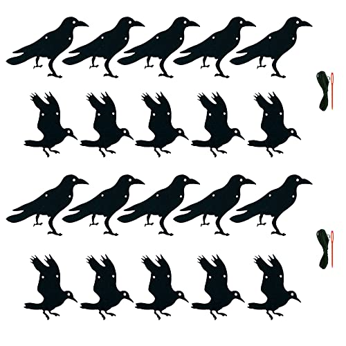 Black Felt Crow Garland Banner for Halloween & Haunted House Decor - 2 Pack
