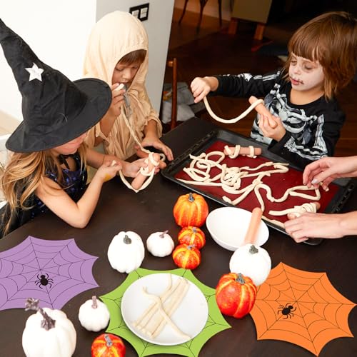 Halloween Paper Placemat Set - Spiderweb Design, 13 Inch, 48 Pack