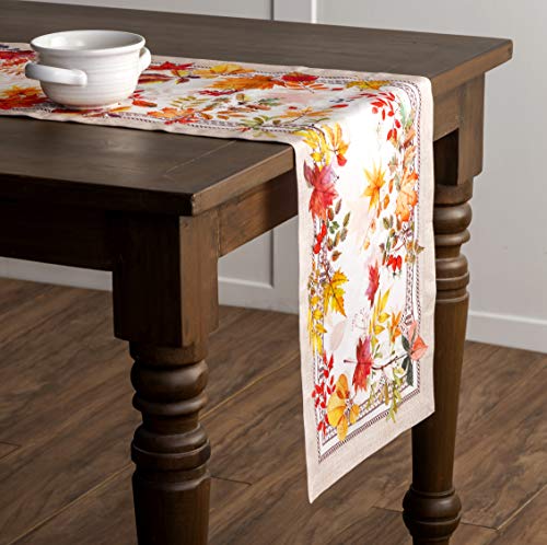 Amarante 14.5 x 90 Inch Cotton Table Runner - Elegant Holiday & Fall Decor