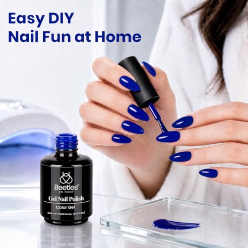 Beetles Blue Gel Nail Polish Sapphire Love - Creme Blue Variation 15ML