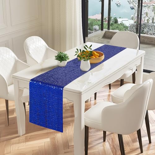 Royal Blue Sequin Table Runners 72 Inches Long - 10 Pack for Weddings & Parties